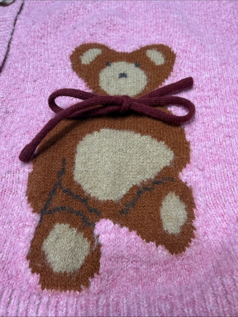 BiBi Pink Teddy Bear Cardigan - Picture 7 of 9